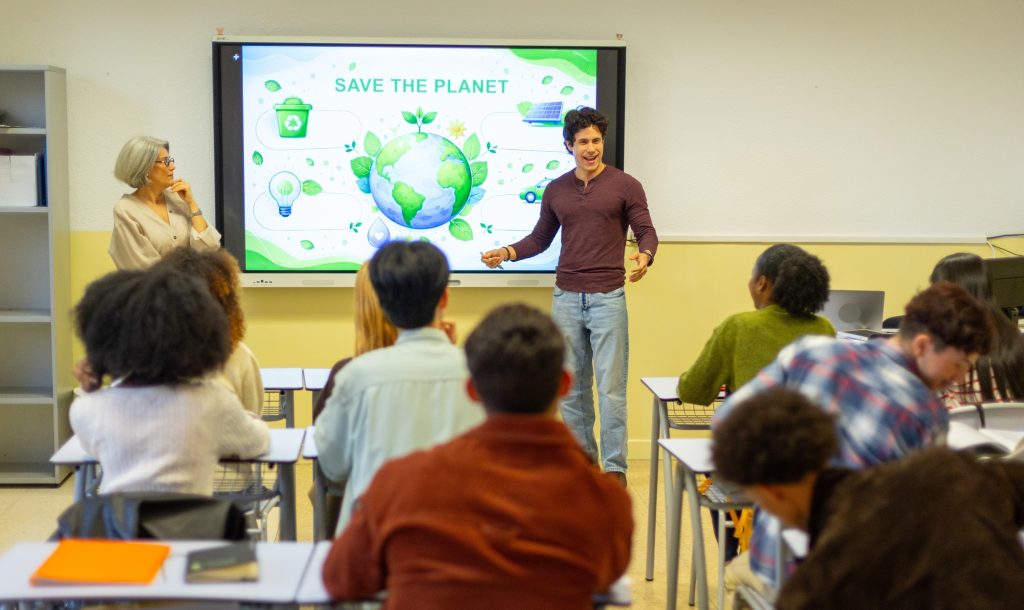 Students learning about environmental education and sustainability
